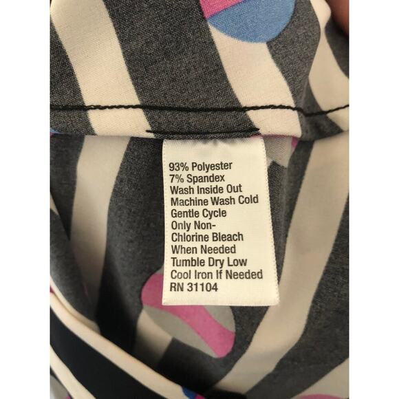 Cynthia Rowley Cap Sleeve Retro Futuristic Striped Button Down Dress - Size 2 - Picture 8 of 9